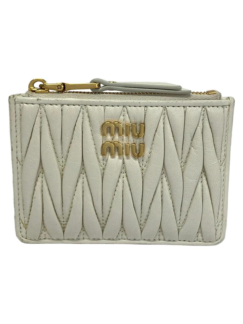 Miumiu Matelasse Cream Leather Coin #358460M56B